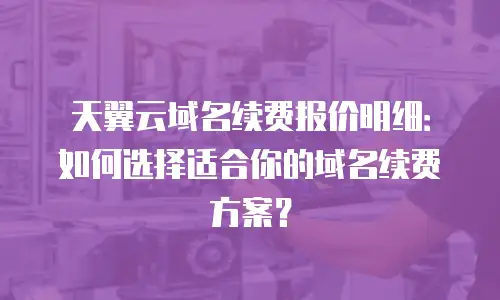 天翼云域名续费报价明细：如何选择适合你的域名续费方案？