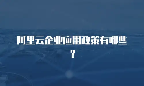 阿里云企业应用政策有哪些？
