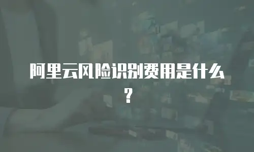 阿里云风险识别费用是什么？