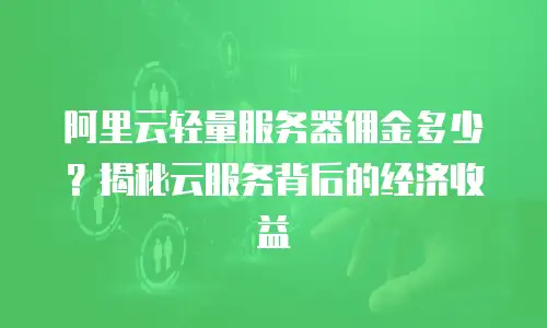 阿里云轻量服务器佣金多少？揭秘云服务背后的经济收益