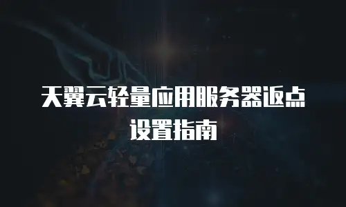 天翼云轻量应用服务器返点设置指南