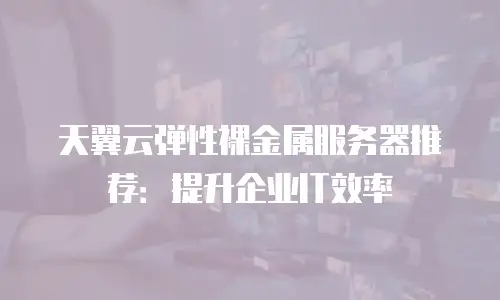 天翼云弹性裸金属服务器推荐：提升企业IT效率
