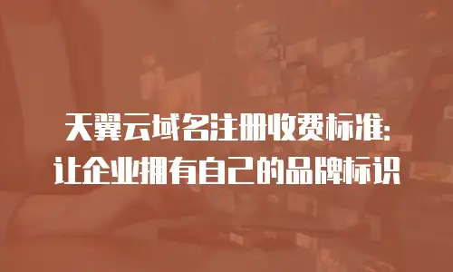 天翼云域名注册收费标准：让企业拥有自己的品牌标识