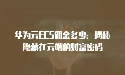 华为云ECS佣金多少：揭秘隐藏在云端的财富密码