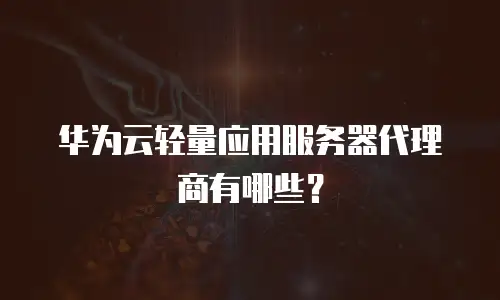 华为云轻量应用服务器代理商有哪些？