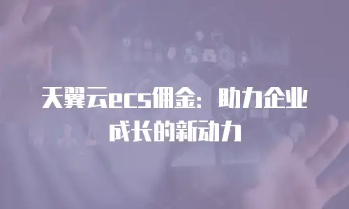 天翼云ecs佣金：助力企业成长的新动力