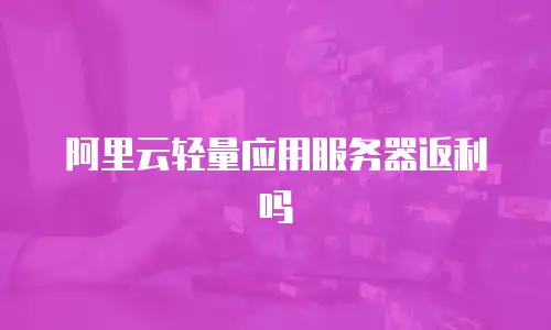 阿里云轻量应用服务器返利吗