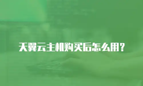 天翼云主机购买后怎么用？