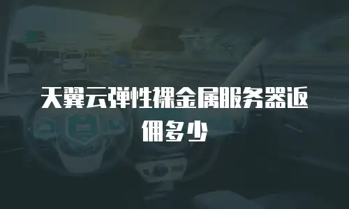 天翼云弹性裸金属服务器返佣多少