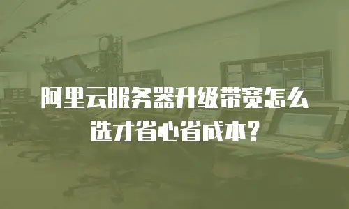 阿里云服务器升级带宽怎么选才省心省成本？