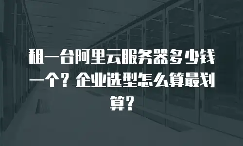 租一台阿里云服务器多少钱一个？企业选型怎么算最划算？