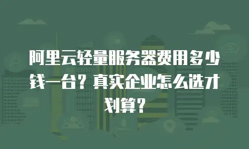 阿里云轻量服务器费用多少钱一台？真实企业怎么选才划算？