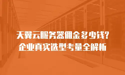 天翼云服务器佣金多少钱？企业真实选型考量全解析
