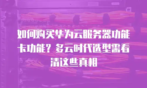 如何购买华为云服务器功能卡功能？多云时代选型需看清这些真相
