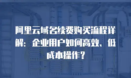 阿里云域名续费购买流程详解：企业用户如何高效、低成本操作？