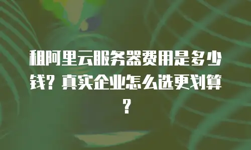 租阿里云服务器费用是多少钱？真实企业怎么选更划算？