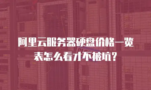 阿里云服务器硬盘价格一览表怎么看才不被坑？