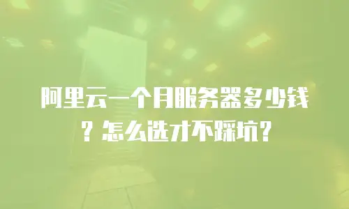 阿里云一个月服务器多少钱？怎么选才不踩坑？