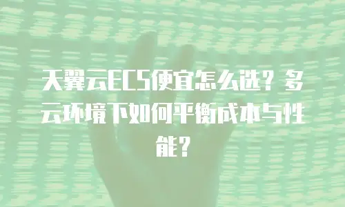 天翼云ECS便宜怎么选？多云环境下如何平衡成本与性能？