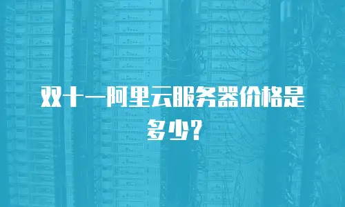 双十一阿里云服务器价格是多少？
