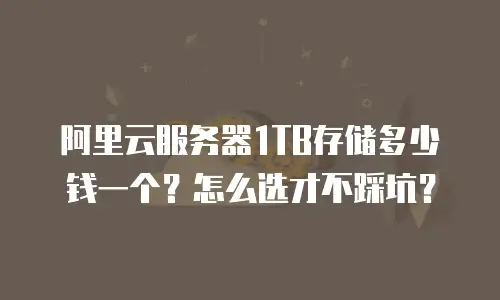 阿里云服务器1TB存储多少钱一个？怎么选才不踩坑？