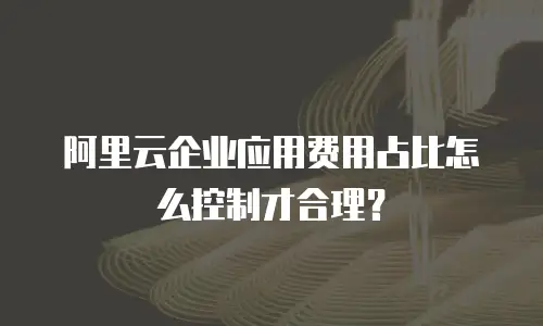 阿里云企业应用费用占比怎么控制才合理？