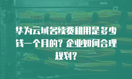 华为云域名续费租用是多少钱一个月的？企业如何合理规划？