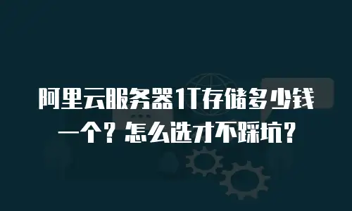 阿里云服务器1T存储多少钱一个？怎么选才不踩坑？