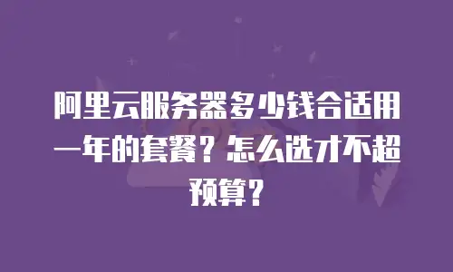 阿里云服务器多少钱合适用一年的套餐？怎么选才不超预算？