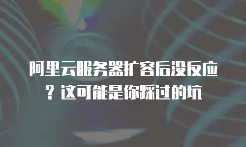 阿里云服务器扩容后没反应？这可能是你踩过的坑