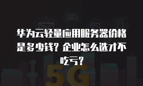 华为云轻量应用服务器价格是多少钱？企业怎么选才不吃亏？