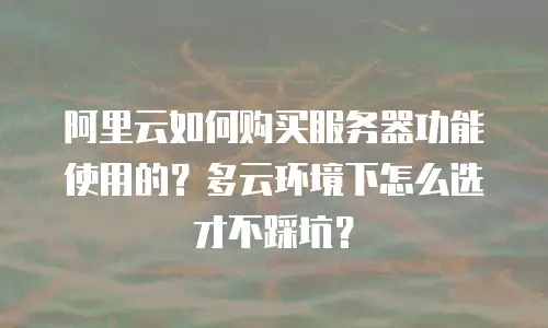 阿里云如何购买服务器功能使用的？多云环境下怎么选才不踩坑？