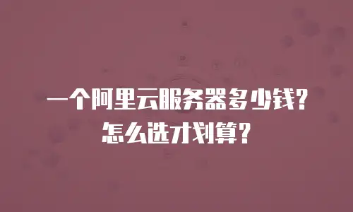 一个阿里云服务器多少钱？怎么选才划算？