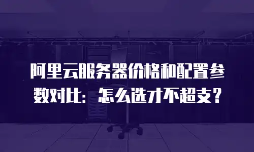 阿里云服务器价格和配置参数对比：怎么选才不超支？