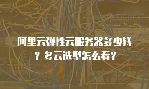 阿里云弹性云服务器多少钱？多云选型怎么看？