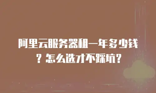 阿里云服务器租一年多少钱？怎么选才不踩坑？