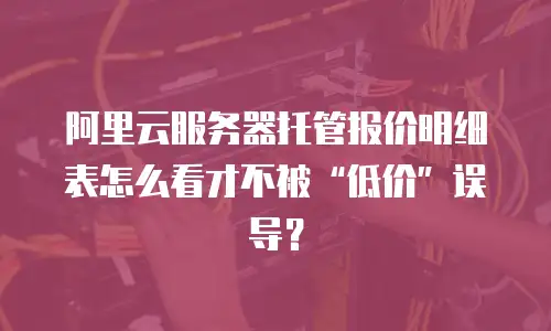 阿里云服务器托管报价明细表怎么看才不被&ldquo;低价&rdquo;误导？