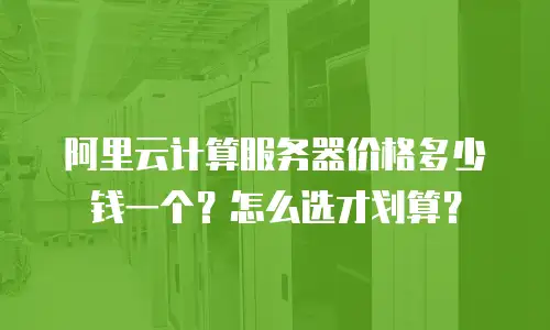 阿里云计算服务器价格多少钱一个？怎么选才划算？