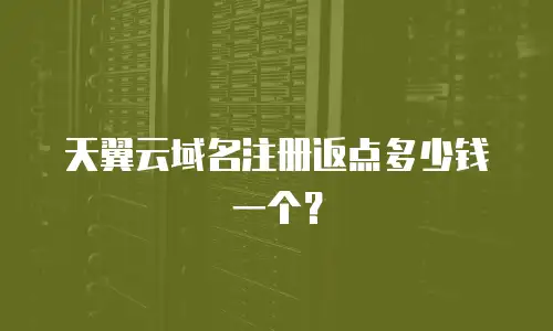 天翼云域名注册返点多少钱一个？