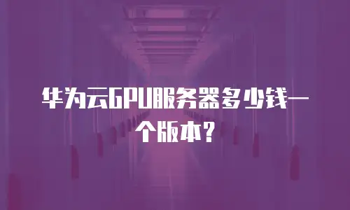 华为云GPU服务器多少钱一个版本？