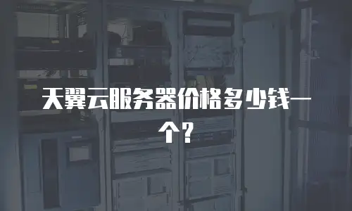天翼云服务器价格多少钱一个？