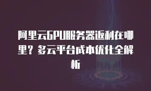 阿里云GPU服务器返利在哪里？多云平台成本优化全解析