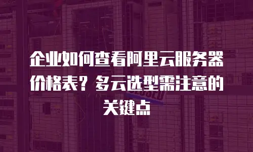 企业如何查看阿里云服务器价格表？多云选型需注意的关键点