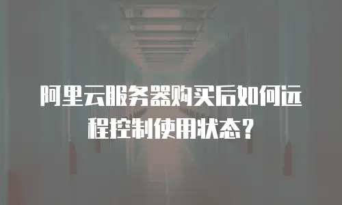 阿里云服务器购买后如何远程控制使用状态？