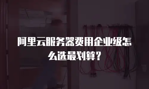 阿里云服务器费用企业级怎么选最划算？