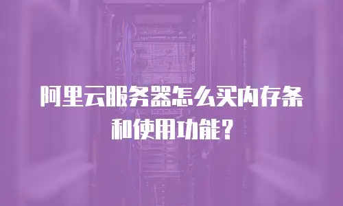 阿里云服务器怎么买内存条和使用功能？