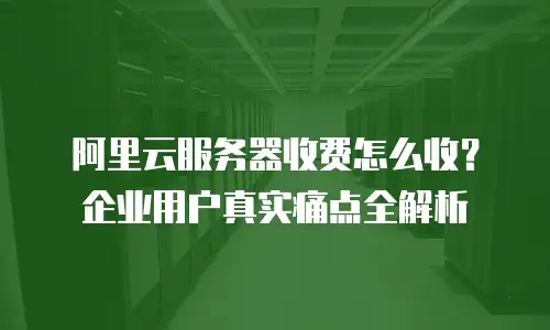 阿里云服务器收费怎么收？企业用户真实痛点全解析