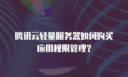 腾讯云轻量服务器如何购买应用权限管理？