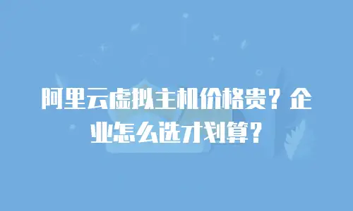 阿里云虚拟主机价格贵？企业怎么选才划算？
