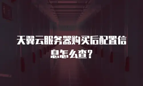 天翼云服务器购买后配置信息怎么查？